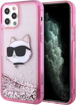 Панель Karl Lagerfeld Glitter Choupette Head do Apple iPhone 12/ 12 Pro Pink (3666339119065)