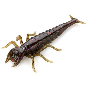Силиконовая приманка Fishup Diving Bug 2" (8pcs.), #050 - Green Pumpkin Brown/Red & Purple,10001112