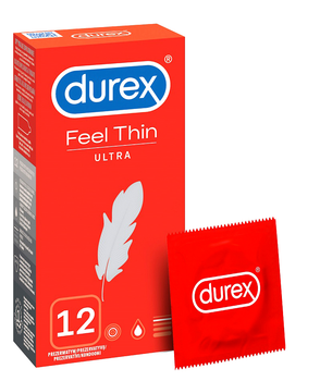 Презервативи Durex Feel Thin Ultra super тонкі латексні 12 шт (5900627096910)