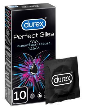 Prezerwatywy Durex Perfect Gliss długotrwały poślizg 10 szt (5900627096897)