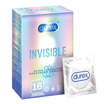 Презервативи Durex Invisible додатково зволожені тонкі 16 шт (5900627081428)