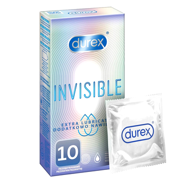 Презервативи Durex Invisible додатково зволожені тонкі 10 шт (5900627071269)