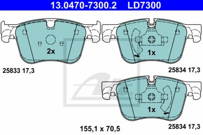 Тормозна накладка ATE ATE LD7300