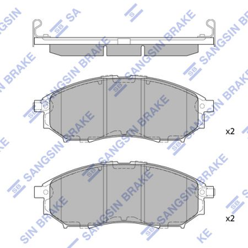 кт. Колодки гальмові дискові Sangsin SP1249