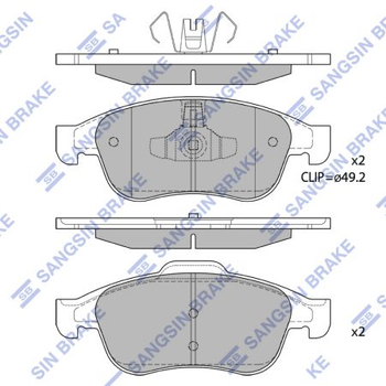 кт. Колодки гальмові дискові Sangsin SP1390