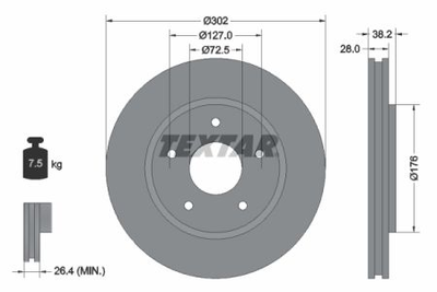 Гальмівний диск Textar 92181503