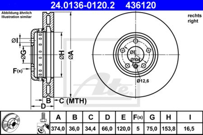 Диски гальмівні ATE ATE 436120