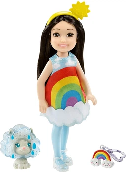 Лялька Барбі Челсі у костюмі Веселки Barbie Club Chelsea Dress-Up Doll in Rainbow Costume (GRP70)