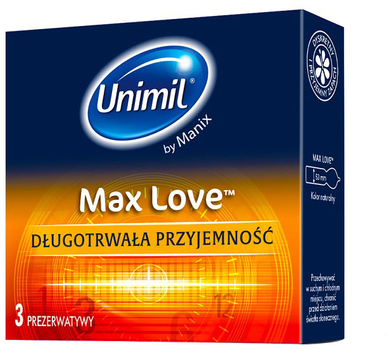 Prezerwatywy Unimil Max Love lateksowe 3 szt (5011831082061)