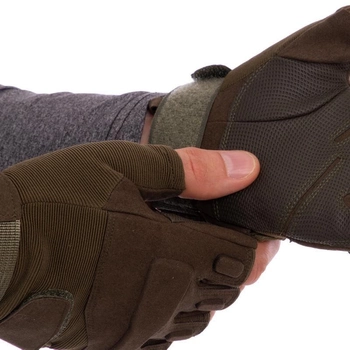 Тактичні рукавички з відкритими пальцями BLACKHAWK BC-4380 L Olive