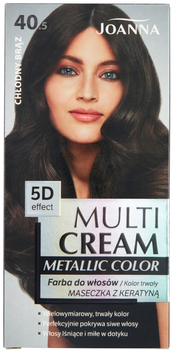 Farba do włosów Joanna Multi Cream Metallic Color 40.5 Chłodny Brąz 100 ml (5901018018320)