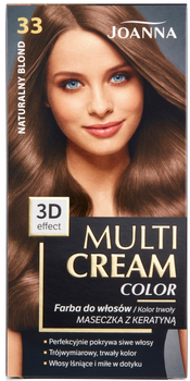 Farba do włosów Joanna Multi Cream Color 33 Naturalny Blond 100 ml (5901018013219)