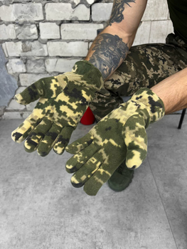Тактичні флісові рукавички Tactical Gloves Піксель S