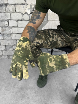 Тактичні флісові рукавички Tactical Gloves Піксель L