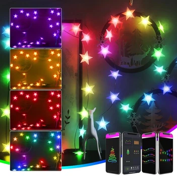 Гірлянда розумна світлодіодна гірлянда Star String Lights Music BSL7 7 м 25 ліхтариків, вулична