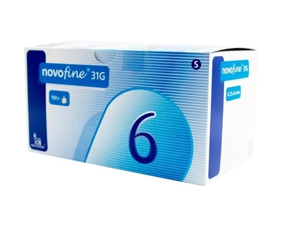 Иглы для инсулиновых шприц-ручек Новофайн 6 мм - Novofine 31G, #100