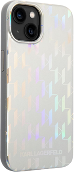 Etui Karl Lagerfeld Monogram Iridescent do Apple iPhone 14 Silver (3666339093075)