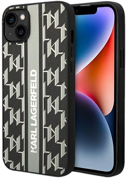 Etui Karl Lagerfeld Monogram Stripe do Apple iPhone 14 Grey (3666339084882)