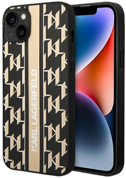 Панель Karl Lagerfeld Monogram Stripe для Apple iPhone 14 Brown (3666339084844)
