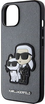 Панель Karl Lagerfeld Saffiano Karl&Choupette для Apple iPhone 14 Silver (3666339122744)