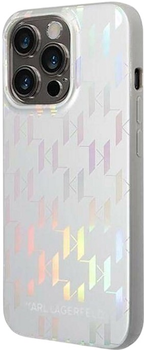 Etui Karl Lagerfeld Monogram Iridescent do Apple iPhone 14 Pro Max Silver (3666339093105)
