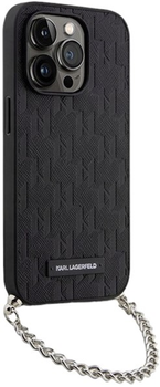 Панель Karl Lagerfeld Saffiano Monogram Chain для Apple iPhone 14 Pro Max Black (3666339122898)