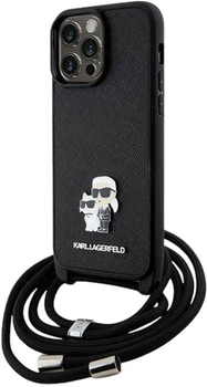 Etui Karl Lagerfeld Crossbody Saffiano Metal Pin Karl&Choupette do Apple iPhone 14 Pro Max Black (3666339165741)