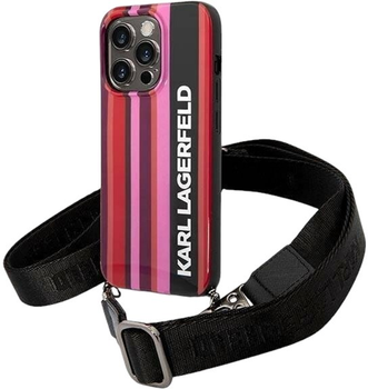 Панель Karl Lagerfeld Color Stripes Strap для Apple iPhone 14 Pro Max Pink (3666339094225)