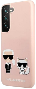 Панель Karl Lagerfeld Silicone Ikonik Karl&Choupette для Samsung Galaxy S22 Plus Light Pink (3666339046965)