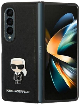 Панель Karl Lagerfeld Saffiano Ikonik Metal для Samsung Galaxy Z Fold 4 Black (3666339084813)
