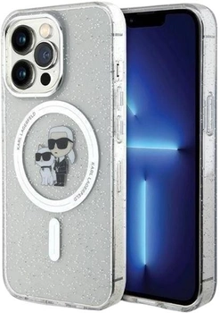 Панель Karl Lagerfeld Karl&Choupette Glitter MagSafe для Apple iPhone 13/13 Pro Transparent (3666339162696)