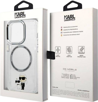 Etui Karl Lagerfeld Iconic Karl&Choupette Magsafe do Apple iPhone 13 Pro Transparent (3666339126346)