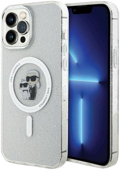 Etui Karl Lagerfeld Karl&Choupette Glitter MagSafe do Apple iPhone 13 Pro Max Transparent (3666339162702)
