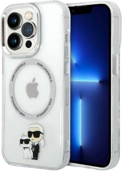 Etui Karl Lagerfeld Iconic Karl&Choupette Magsafe do Apple iPhone 14 Pro Transparent (3666339087623)