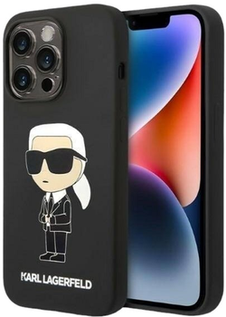 Etui Karl Lagerfeld Silicone Ikonik Magsafe do Apple iPhone 14 Pro Black (3666339087708)