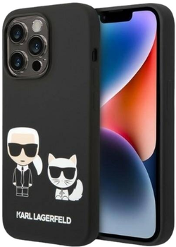 Панель Karl Lagerfeld Liquid Silicone Karl&Choupette Magsafe для Apple iPhone 14 Pro Black (3666339087548)