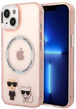 Etui Karl Lagerfeld Karl&Choupette Aluminium Magsafe do Apple iPhone 14 Plus Pink (3666339087333)