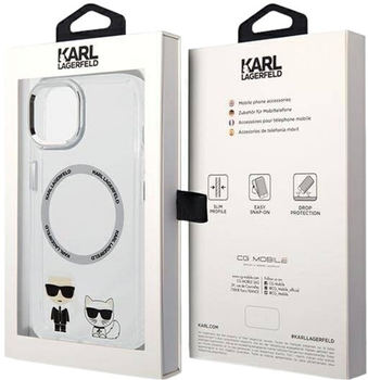 Панель Karl Lagerfeld Karl&Choupette Aluminium Magsafe для Apple iPhone 14 Plus Transparent (3666339077761)