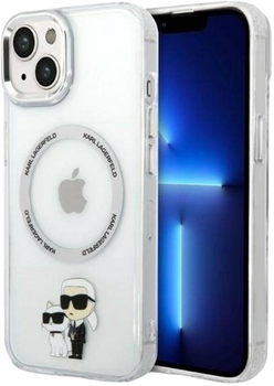 Etui Karl Lagerfeld Iconic Karl&Choupette Magsafe do Apple iPhone 14 Plus Transparent (3666339087616)