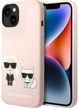 Панель Karl Lagerfeld Silicone Karl&Choupette Magsafe для Apple iPhone 14 Light Pink (3666339078119)