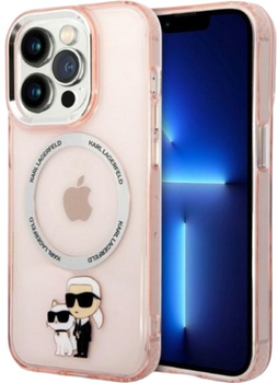 Etui Karl Lagerfeld Iconic Karl&Choupette Magsafe do Apple iPhone 14 Pro Max Pink (3666339087593)