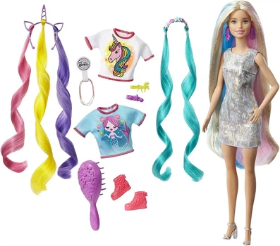 Лялька Барбі Фантазія волосся Русалка та Єдиноріг Barbie Fantasy Hair Doll with Mermaid & Unicorn Looks, Blonde (GHN04)