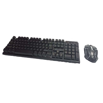 Ігрова провідна клавіатура з підсвічуванням та мишкою LORDTEC LT-KT399 Чорний