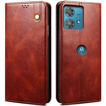 Чехол-книжка с кармашками UniCase Leather Wallet для Motorola Edge 40 Neo - Brown