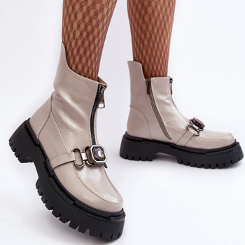 Жіночі зимові черевики високі S.Barski D&A MR870-94 39 Світло-сірі (5905677949667)