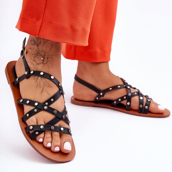 Жіночі сандалі Alemona 38 Чорні (5905677638370)