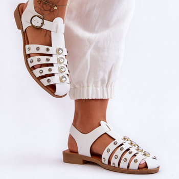 Sandały damskie rzymianki Ascot 37 Białe (5905677421675)