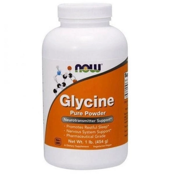 Гліцин Now Foods Glycine Pure Powder 454g 1lb (1086-2022-10-0657)