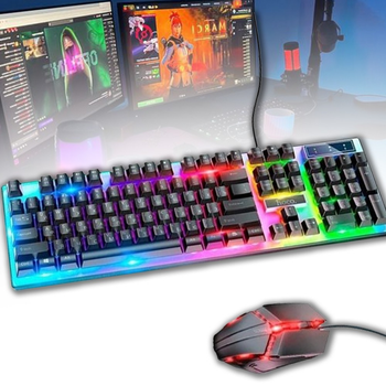 Набор клавиатура игровая с мышкой Hoco GMІ8 проводная с подсветкой RGB комплект для компьютера