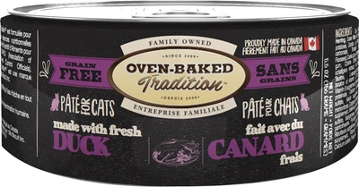 Влажный корм для котов Oven-Baked Tradition Bio Biscuit полностью беззерновой паштет из свежего мяса утки 156 г